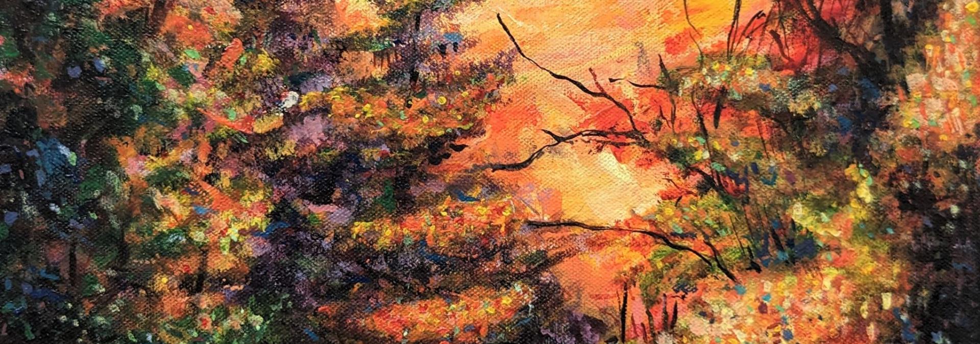 Image of painting entitled "Wander Through the Woods" by KS  03 Congressional Art Competition Winner and Gardner  Edgerton high school student, Kinsey Savage. 
