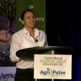 Representative Sharice Davids speaks during a 2023 Farm Bill discussion hosted by the Agricultural Business Council of Kansas City.