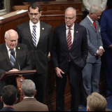 Rep. Sharice Davids with delegation on House floor