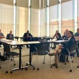 Rep. Sharice Davids with local law enforcement officers during her first fentanyl summit.