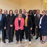 Rep. Sharice Davids with representatives from U.S. transit agencies.