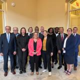 Rep. Sharice Davids with representatives from U.S. transit agencies.