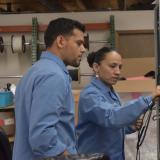 Rep. Sharice Davids works a “Sharice’s Shift” at Indra Air Traffic, Inc.