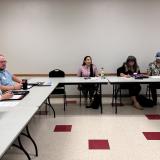 Rep. Sharice Davids listens to local leaders about their transportation priorities.