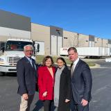 (Left to right) Kurt Skoog, Overland Park Mayor; Tracey Oltjen, Overland Park Chamber of Commerce President; Rep. Sharice Davids; US Labor Secretary Marty Walsh