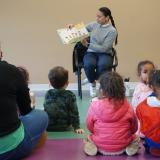 Davids reading to students at Growing Futures Early Education Center in Overland Park last month