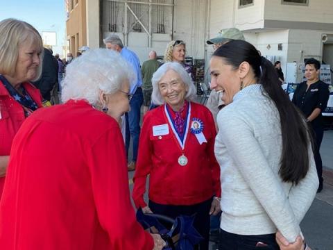 Rep. Davids chatting with Kansas Third District seniors.