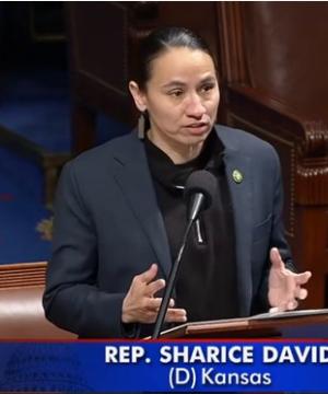 Davids speaks on the House floor about the importance of supporting Native entrepreneurs